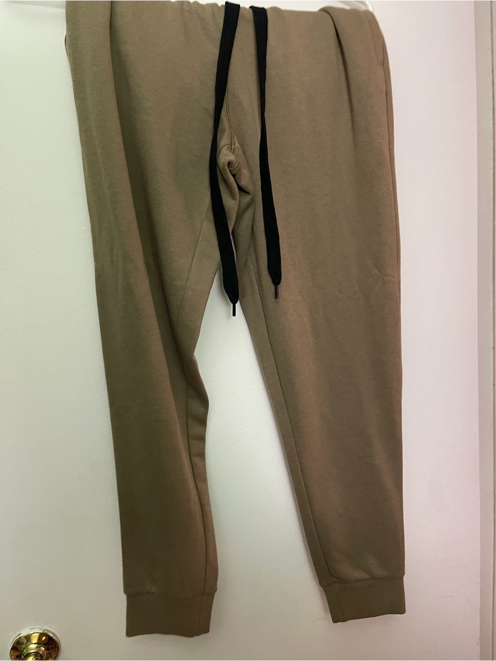 Men's Olive Green Jogger Pants with Black Drawstring